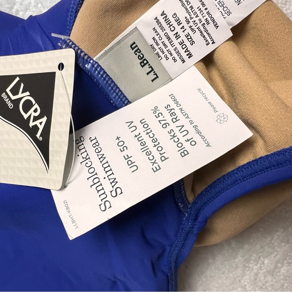 New LLBean swim shorts blue lined sun blocking 14 - Picture 9 of 11